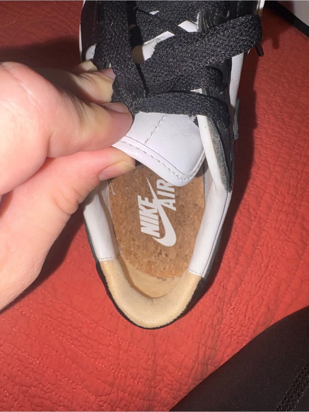 Nike White and Black Platform Low-Top Sneakers